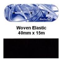 40mm hemline flat woven elastic black