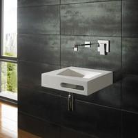 40cm x 40 cm Dune White Solid Surface Square Wall Mounted Ultra Modern Designer Basin