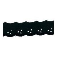 40mm Broderie Anglaise Lace Trimming Black