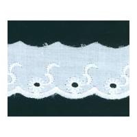 40mm Broderie Anglaise Lace Trimming White