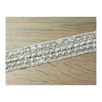 40mm Pearl & Beaded Couture Bridal Lace Trimming Ivory