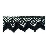 40mm Cotton Lace Trimming Black