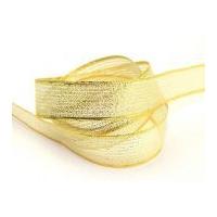 40mm Metallic Lame Stripe Ribbon 25m Gold