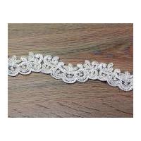 40mm corded beaded edging couture bridal lace trimming ivory