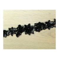 40mm crystal edging couture bridal lace trimming black