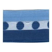 40mm berisford polka stripe print ribbon 76 blue