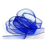 40mm Berisford Wired Sheer Organza Ribbon 12 Royal