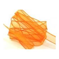 40mm Berisford Wired Sheer Organza Ribbon 42 Orange