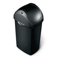 40L SWING LID BLACK PLASTIC BIN - -