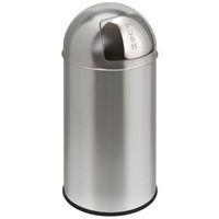 40 LITRE STAINLESS STEEL PUSH BIN WITH LINER