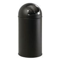 40 LITRE BLACK FINISH STEEL PUSH BIN WITH LINER