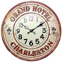 40Cm Metal Grand Hotel Charleston Kitchen Dining Wall Clock ~ Cream