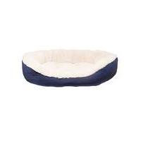 40 winks navy cable knit oval bed 20