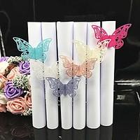 40pcs/lots Wedding Napkin Holder Laser Cut Butterfly Napkin Ring Party Favor Paper Napkin Ring For Wedding Decoration Party Supplies
