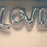40inch l o v e 4words balloons silver beter gifts party decoration