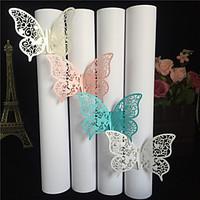 40pcs/lots Party Favors Wedding Napkin Holder Laser Cut Butterfly Napkin Ring Paper Napkin Ring For Wedding Decoration Party Supplies
