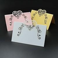 40pcs love lace heart laser cut party table name place cards wedding c ...