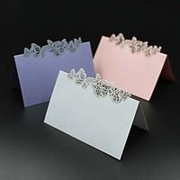 40pcs butterfly lace laser wedding party table name place cards favor  ...