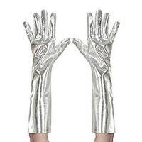 40cm Metallic Silver Gloves