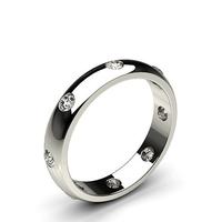 4.00mm Studded LowDome Standard Fit Diamond Wedding Band