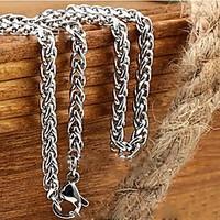 4.0mm55cm European Titanium Steel Chain Necklace(Silver) (1 Pc) Jewelry Christmas Gifts