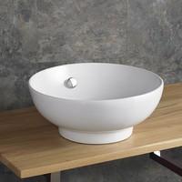 41cm Puglia Round Shaped White Ceramic Hand Basin with built in Overflow
