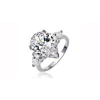 4.1 Carat CZ Crystal Platinum Plated Ring