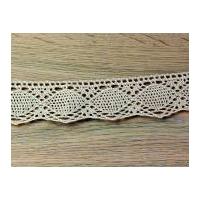 42mm Vintage Style Crochet Lace Trimming Beige