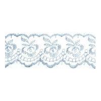 42mm Essential Trimmings Embroidered Lace Trimming Powder Blue