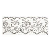 42mm essential trimmings embroidered lace trimming silver