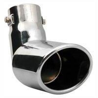 43 - 47mm Silver Drop Down 70° Bend Stainless Steel Exhaust Tail Pipe Tip