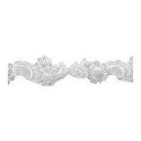 44mm Simplicity Bridal Lace with Sequins & Pearls Trimming White