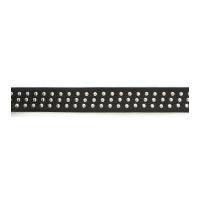 44mm simplicity pleather band with studs trimming black silver