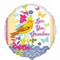 45cm Love You Grandma Foil Balloon