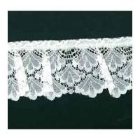 45mm frilled gathered nylon lace trimming cream