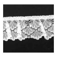 45mm Frilled Gathered Nylon Lace Trimming White