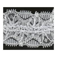 45mm Essential Trimmings Double Edged Stretch Lace Trimming White