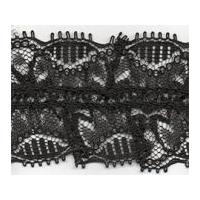 45mm essential trimmings double edged stretch lace trimming black