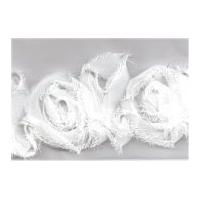 45mm Essential Trimmings Chiffon 3D Rose Trimming Antique White