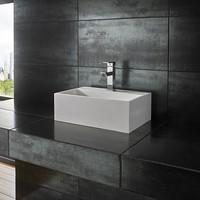 45cm x 30 cm Countertop Pure White Kiva Solid Surface Rectangular Sink