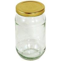 454g 16oz Round Preserving Jar With Gold Screw Top Lid