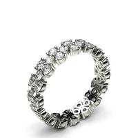 4.50mm 4 Prong Setting Full Eternity Diamond Ring