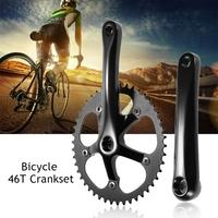 46T Crank Set Fixed Gear Bike Bicycle Aluminum Chainwheel Crank Set Sprocket Crankset