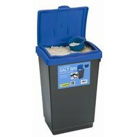 47l winter salt bin blue lid for storage made from plastic with scoop