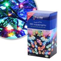 480 led multi coloured supabright string lights mains by premier