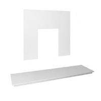 48In x 16In White Marble Hearth And Back Panel Set