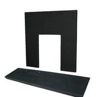 48In x 15In Curved Black Granite Hearth And Back Panel Set