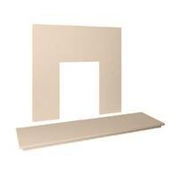 48In x 15In Mocha Beige Micro Marble Hearth And Back Panel Set