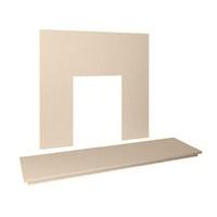 48 Inch x 15Inch Mocha Beige Micro Marble Hearth And Back Panel