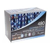 480 white blue mix led icicle lights